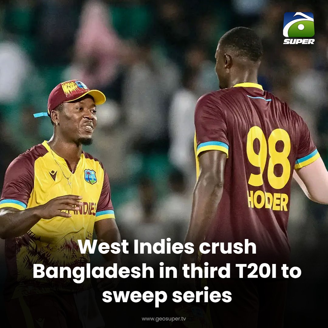 geosupertv's tweet image. Touring side complete clean sweep! 🔥🙌

Read More: geosuper.tv/latest/50205-w…

#BANvWI