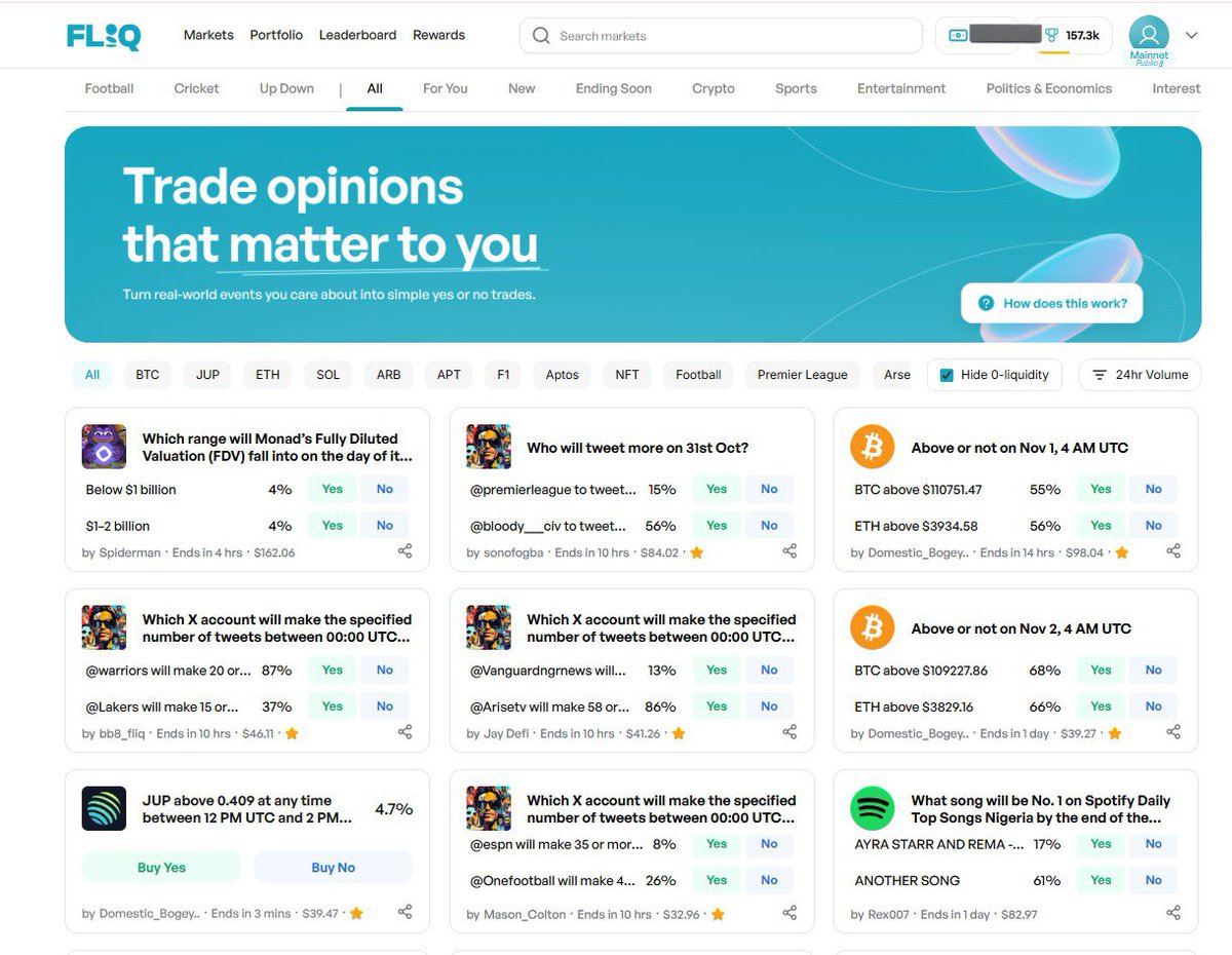 trading information >>> trading assets 
conviction is the new currency.

Just Fliq it 🏌️‍♂️
<a href="/predictonfliq/">Fliq Predictions 🗿🌐</a>