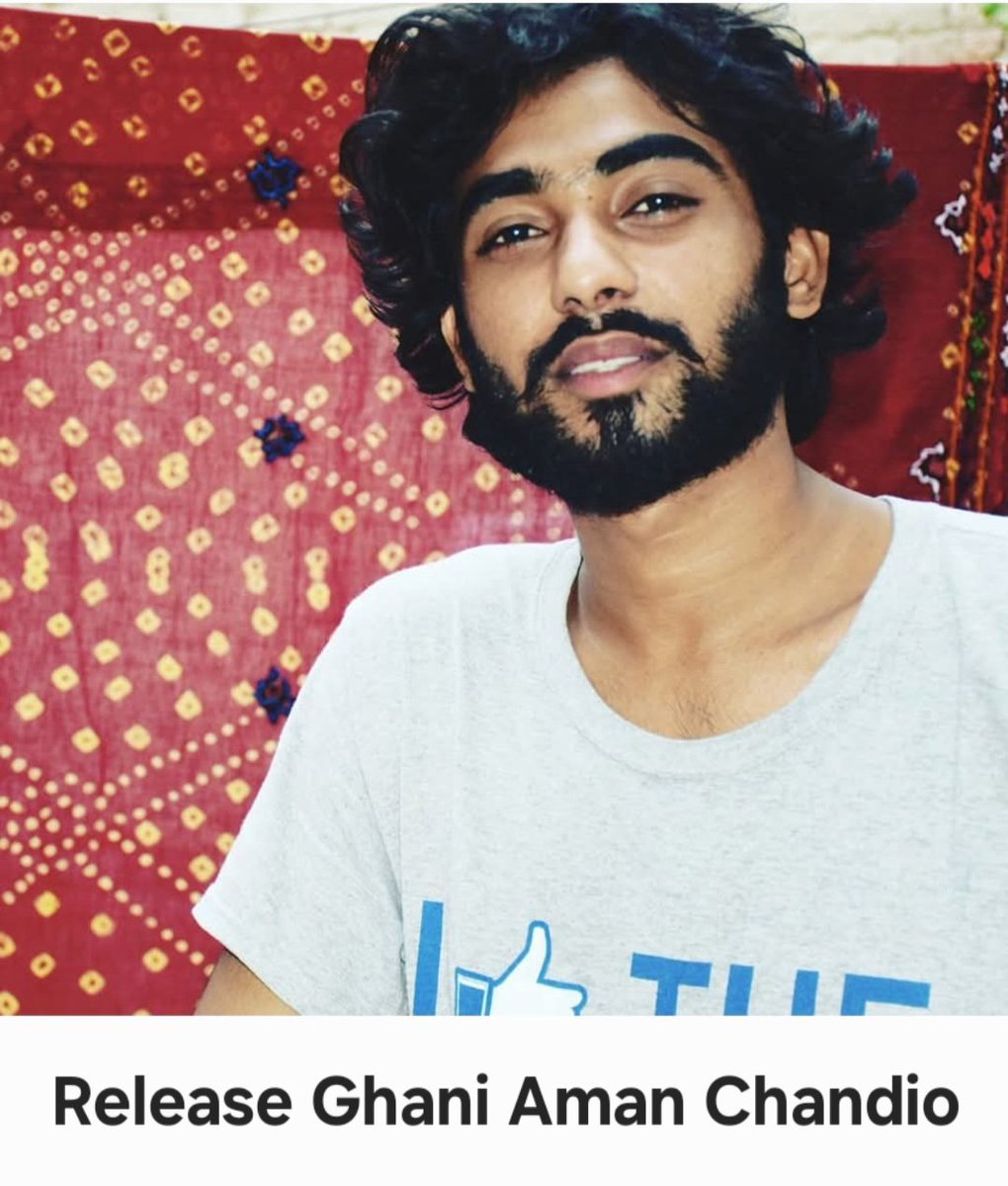 #ReleaseGhaniAman
Ghani Aman Chandio, a prominent #Sindhi nationalist student leader,was  kidnapped by unknown gunmen on October 28,2025, from a hospital in #Karachi. He was there for medical treatment for his two infant girls. It is requested that higher authorities release him!
