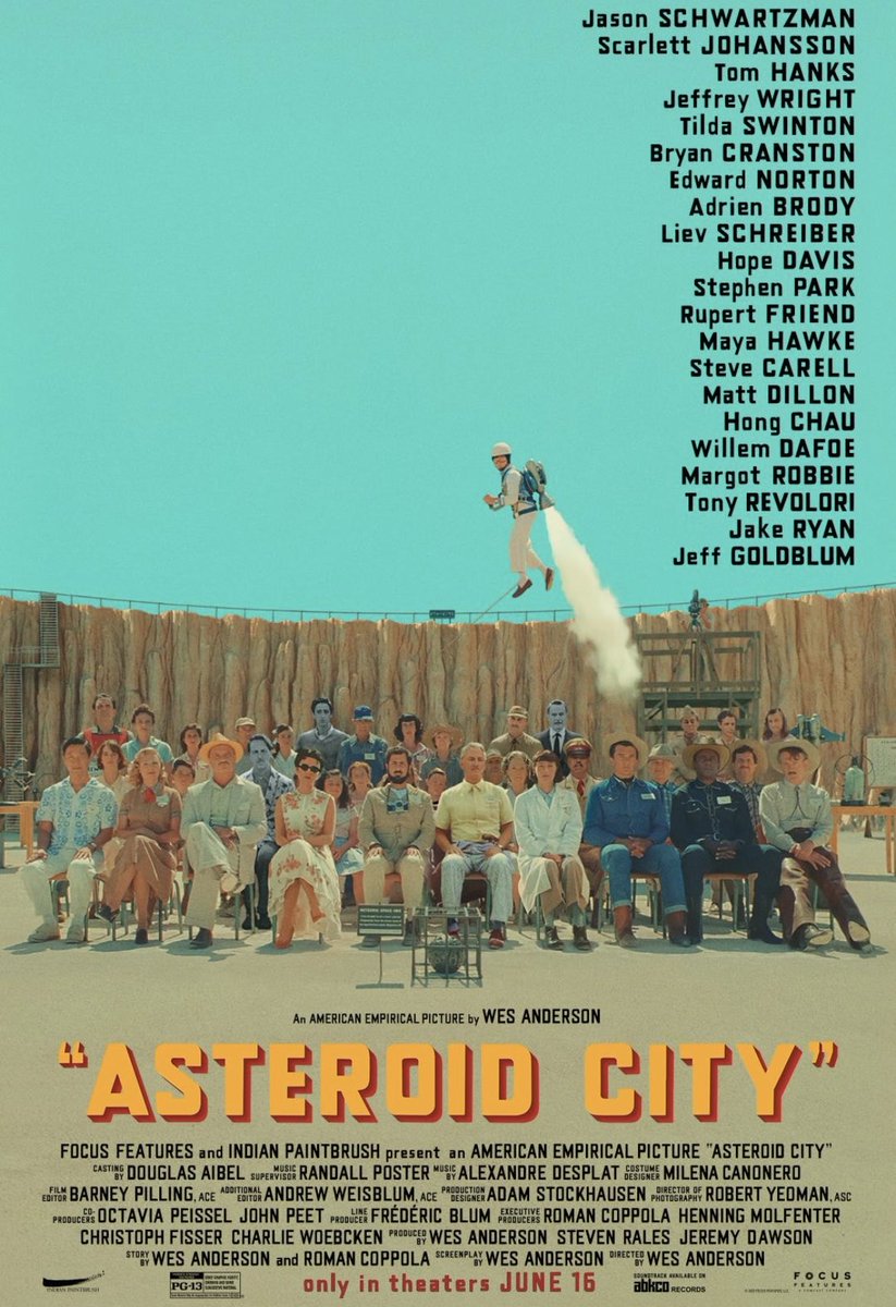 Tabii ki bir Grand Budapest Hotel, Moonrise Kingdom veya Royal Tenenbaum değil, ama meraklısı için tadından yenmez bir Wes Anderson filmi… #AsteroidCity