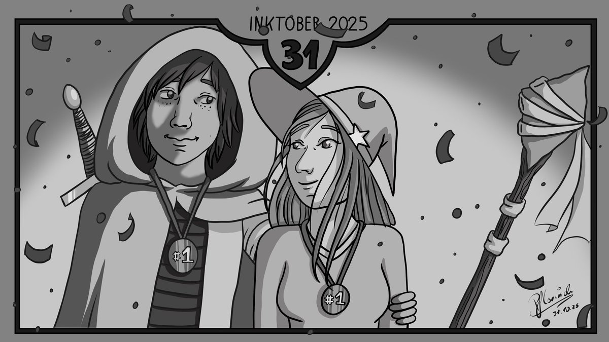 Danke an alle die mit gefiebert haben 🥰 Tag 31 vom #inktober #inktober2025 #inktoberday31  #inktober2025day31award #inktober2025award #art #artwork #artist #drawing #draw #paint #painting #digitalart #digitaldrawing #digitalartwork #digitalartist #comic #comicbookart #comics