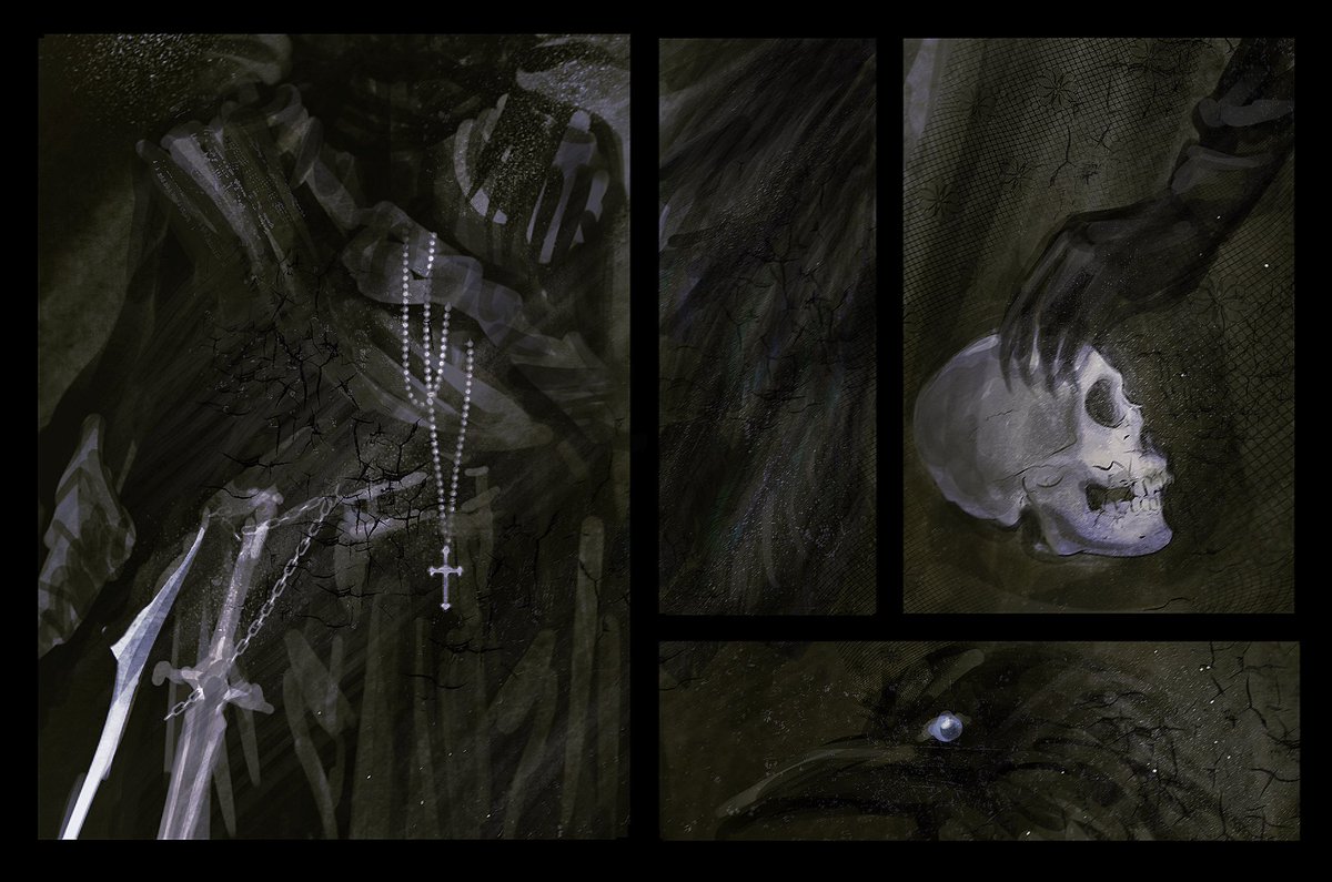 NVMA_Mered1th's tweet photo. #NVMAS3_HarvestFest

Death and The Maiden

ฝูงอีกาพัดกระพือ จากกิ่งหนึ่งสู่อีกกิ่ง
มันเยื้องย่างอย่างเงียบงัน แห้งกรังดังเช่นเถ้ากระดูก
ดั่งเศษเสี้ยวไร้ชีวี นำพาซากสู่ปลายแม่น้ำ
เหล่าวิญญาณที่ไร้ราก ผู้ส่งสาสน์แห่งราตรีกาล https://t.co/tYaVwgtmxN