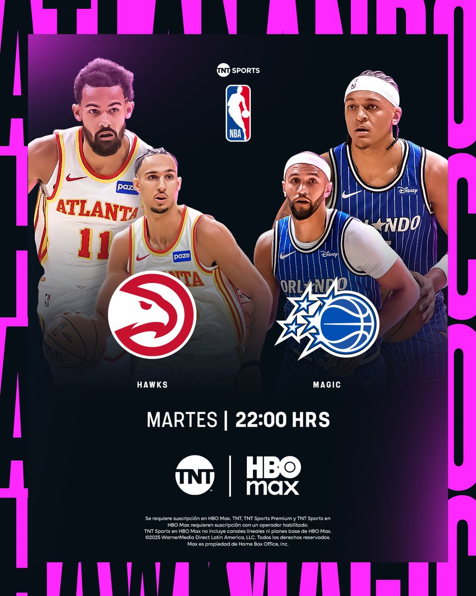 <a href="/DiegoGasparSaez/">Diego Sáez M.</a> <a href="/tomaslamas/">Tomas Lamas</a> <a href="/carlh1107/">Carl V. Herrera</a> <a href="/leomargo/">Leo Margo</a> <a href="/cabezadelfino/">Carlos Delfino</a> 🏀 Atlanta Hawks vs. Orlando Magic
🗓️ Martes 22:00
📺 TNT y HBO Max
🎙️<a href="/javsabath/">Javier Sabath</a> - <a href="/tomaslamas/">Tomas Lamas</a> - <a href="/alemontecchia/">Ale Montecchia</a> 

#NBAxTNTSports