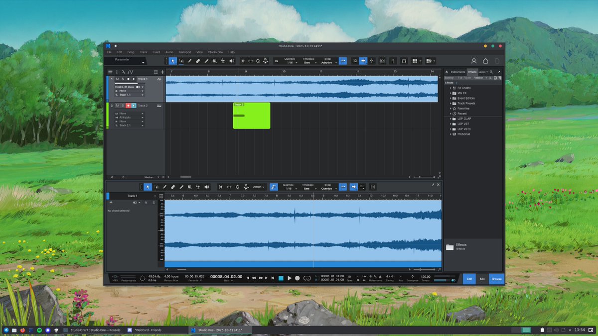 z411_'s tweet image. now that linux runs:
- studio one
- davinci resolve
- iidx
- diablo 2 resurrected
- most of my steam games
- fooyin (fb2k clone)
- easyeffects (better than equalizerAPO)
- VNs
uh i think i finally don't have any reason to run windows anymore? still kinda don't believe it