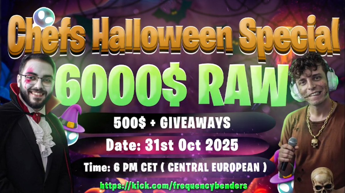 Frequencybendrs's tweet image. WE&apos;RE NOW ON @shufflecom WITH OUR BIGGEST BONUS HUNT OPENING SO FAR !!
🔥5,000$ IN BONUSES
🔥OVER 500$ IN GIVEAWAYS JOINNN!
 kick.com/frequencybende…

🎃HAPPY HALLOWEEN 🎃
