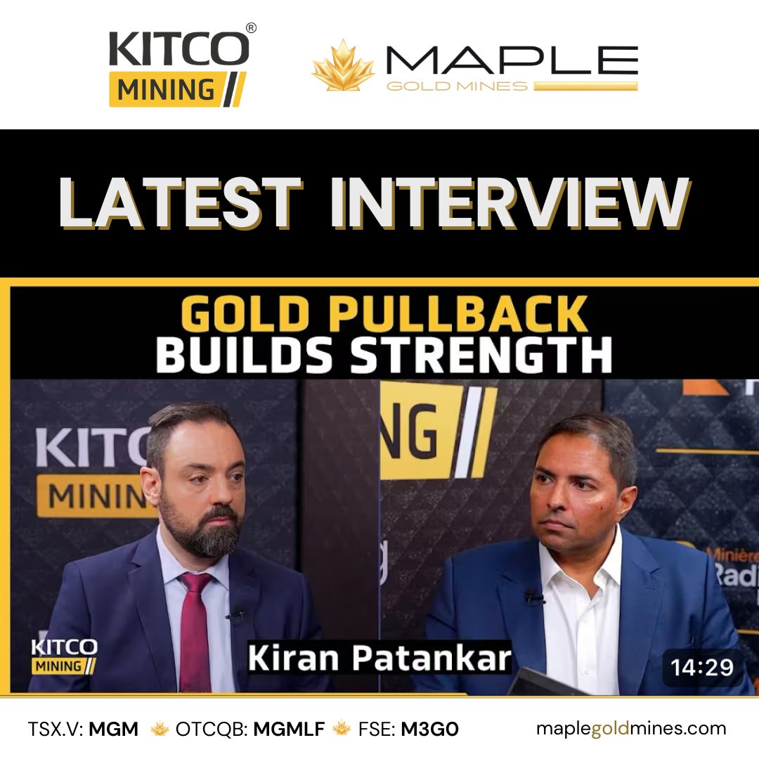 💬 “We’ve set up the conditions for success, we’ve attracted the right investors, and we’re well-positioned to deliver fully funded growth catalysts over the next year plus.” Maple Gold's President and CEO Kiran Patankar joins Kitco Mining’s Ernest Hoffman at Xplor 2025 in