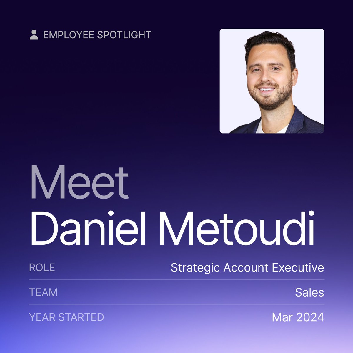 Leadership means driving impact.

That’s exactly what Dan does every day. As a Strategic Account Executive, he leads with integrity and purpose—collaborating with some of our largest customers to help them reimagine what’s possible.

It’s great to have you on board, Dan!