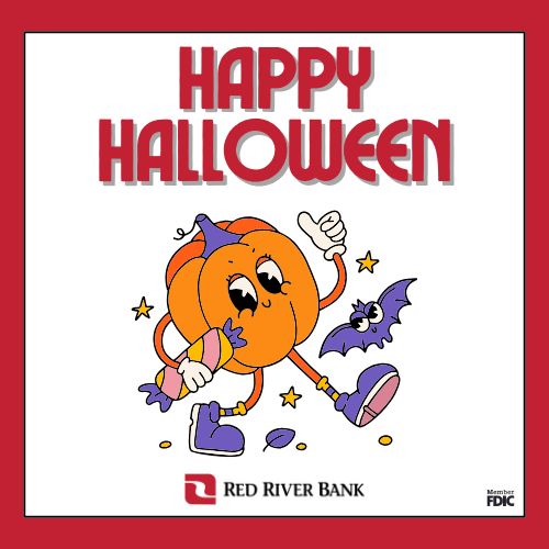 🎃 Happy Halloween from Red River Bank! Wishing everyone a safe, spooky, and joy-filled day! #HappyHalloween #RedRiverBank