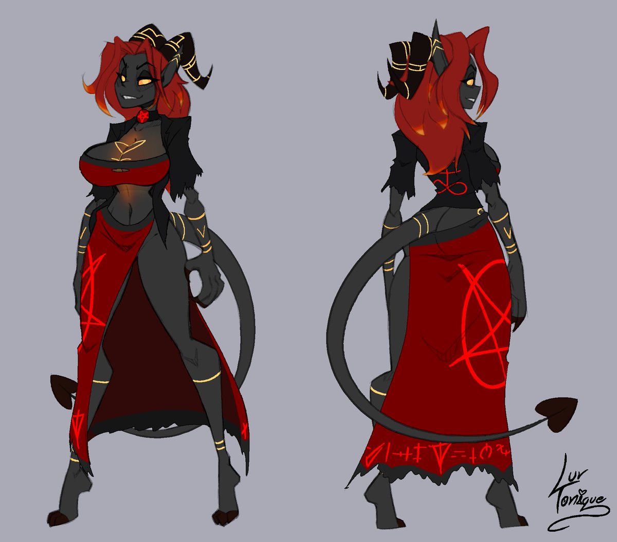 LuvTonique's tweet photo. [Bestia-like Character Design Commission for Inias]

Her name is Siventia!

A very big succubus lady with brimstone in her blood and an edgy fashion sense! https://t.co/lWvrPm1frl