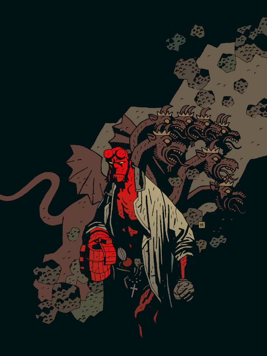 Happy Hell-oween! 🎃

Art comes from #Hellboy Library Edition Volume 1 by <a href="/artofmmignola/">Mike Mignola</a>