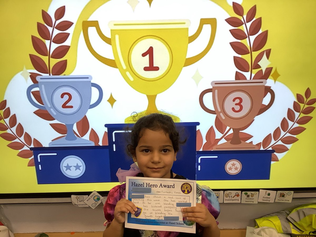 A huge well done to our Hazel Hero this week! Keep up all your hard work! <a href="/HazelSchool/">Hazel Community Primary School</a>