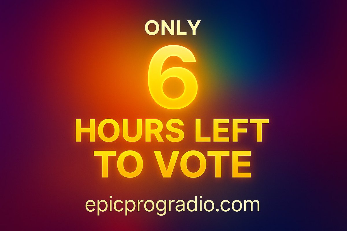 epicprogradio's tweet image. ⏰ Only 6 hours left!
This is your final window to make your voice heard in the Prog Top 1000 Of All Time! 🗳️

🎶 Choose your favourites now — before the voting closes tonight!
👉 epicprogradio.com
#ProgTop1000 #ProgRock #FinalHours #VoteNow #progtop1000ofalltime