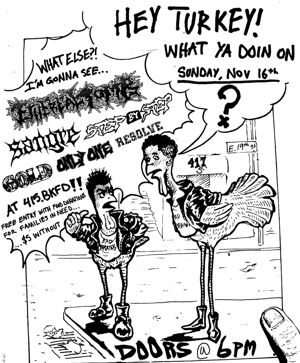 NO THREAT FOOD DRIVE, SUNDAY NOVEMBER 16TH. FREE WITH DONATION OF NON-PERISHABLE FOODS OR $5 AT THE DOOR.