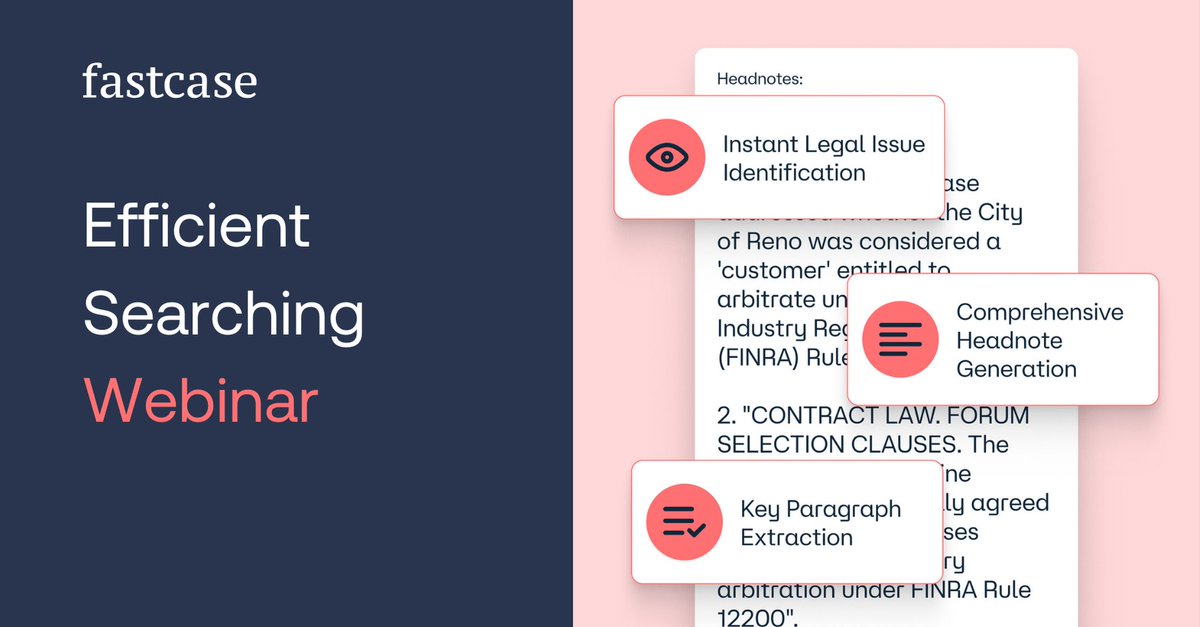 📊 Do you know all the hidden features in vLex Fastcase?

Master advanced search techniques with @vLex’s T.J. Diggins:
📅 Nov 21 (2PM ET) - hubs.li/Q03KRs-G0
📅 Dec 30 (2PM ET) - hubs.li/Q03KRs_B0