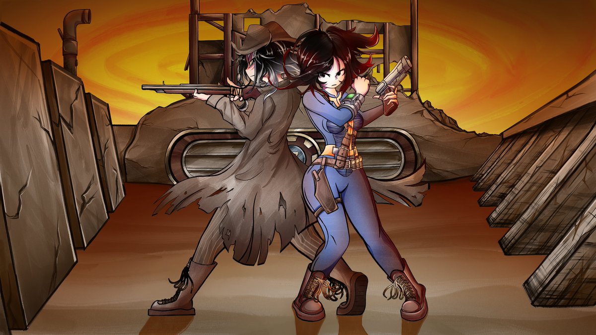 Dressin' up with my favorite vault-dweller <a href="/vampire_velvet/">Velvet 🥀 🖤 | Vampire Queen</a>. Happy Halloween Folks #Fallout