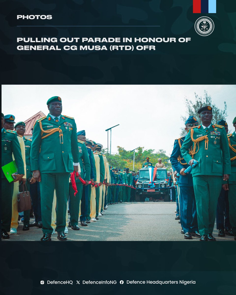 DHQNigeria's tweet image. Photos From The Pulling out Parade of the Immediate Past Chief of Defence Staff, General CG Musa (rtd) OFR