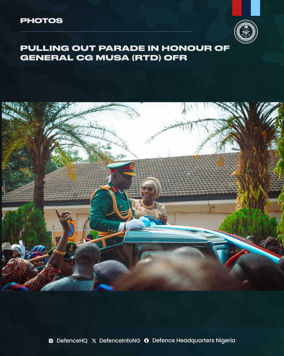 DHQNigeria's tweet image. Photos From The Pulling out Parade of the Immediate Past Chief of Defence Staff, General CG Musa (rtd) OFR
