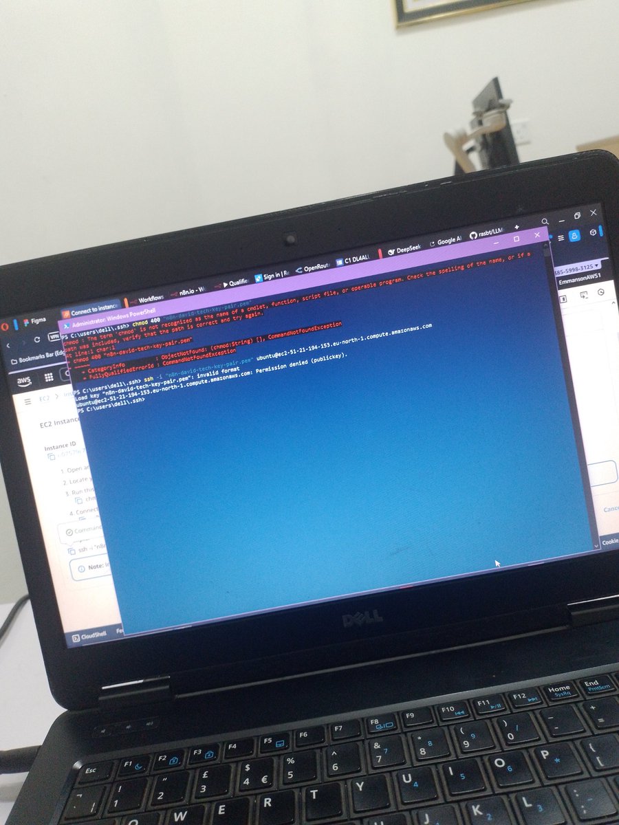 Edagraphix's tweet photo. So I'm trying to connect VS Code to AWS EC2, and it has been giving serious issues, permission denied. I've even tried using CMD and PowerShell, but it wouldn't budge. At first, it worked on Tabby terminal, but after the modifications I tried to implement, it's broken. Help! https://t.co/AD24PZuOvQ