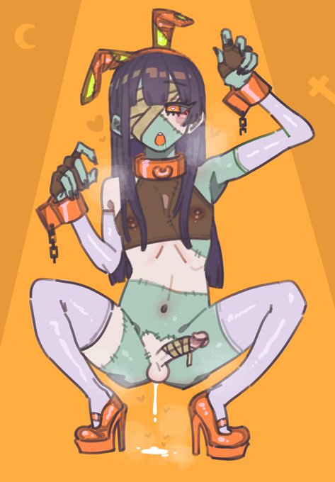 滑り込みアウトな男の娘ゾンビバニー
#femboy 
#sissy 
#男の娘 
#ハロウィン 