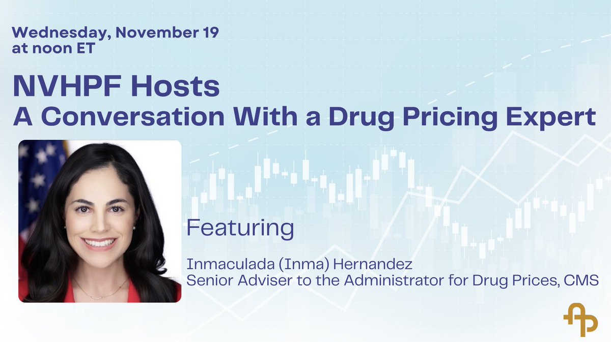 AppliedPolicy's tweet image. Join NVHPF Nov. 19 as CMS Senior Adviser Dr. Inma Hernandez discusses the Trump Administration’s actions to enhance transparency and control prescription drug spending. appliedpolicy.zoom.us/webinar/regist…
