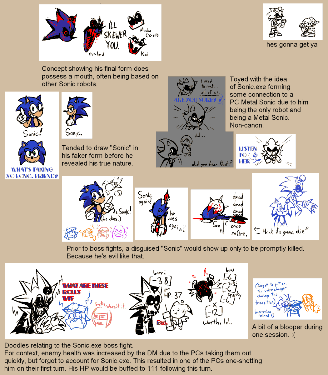 JSB_BlueJay's tweet image. DND Sonic.exe
A server I'm on runs a Sonic-themed D&amp;amp;D campaign, and I was asked to help out with a Sonic.exe arc, including creating and playing as an interpretation of Sonic.exe in a final boss fight. So here he is!

Happy Halloween, everybody!
#sonicexe #art