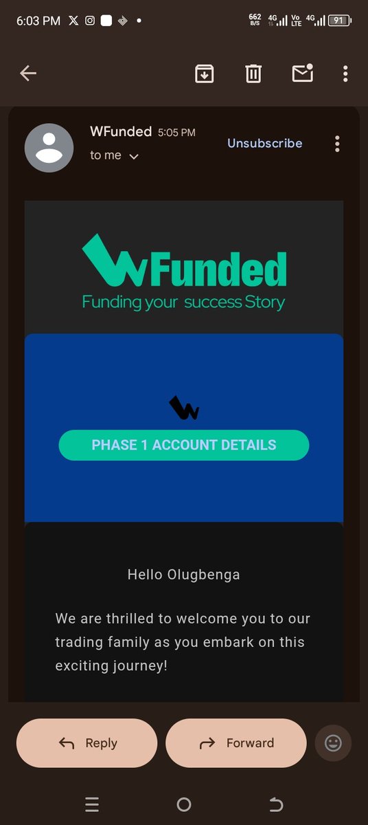 _the_agm's tweet photo. Wow! This is great, I won a 5k challenge from @WfundedHQ
The journey to greatness has just begun...
#Wfunded
#ForexTrader https://t.co/PqjSrTRr02