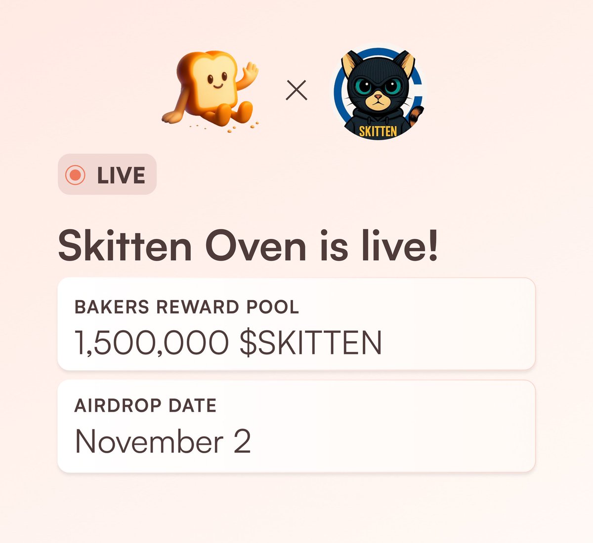 Joshua_Jigy15's tweet image. Skitten&apos;s Breadcrumb campaign is wrapping up in just 3 days! 
This masked hero&apos;s alpha on @breadcrumbcash
has been dropping gems—don&apos;t fade it now. Grab your spot before the trail ends and the gains take off.  #Skitten #BreadcrumbAlpha $SKITTEN