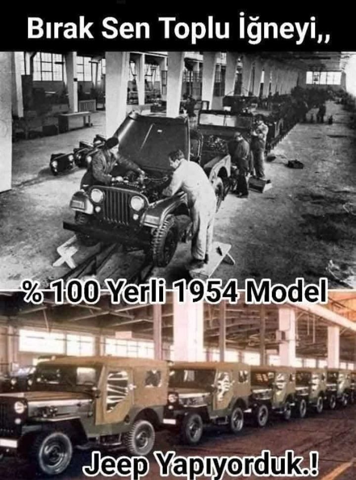 Bandral11's tweet image. Çocukken bu Jeepleri gördüğümüzde Amerikan malı sanıyorduk, meğer %100 yerliymiş..