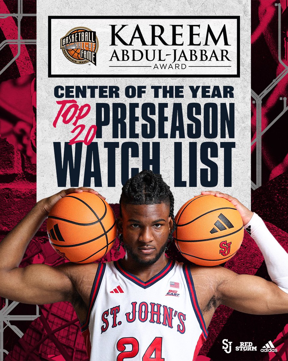 StJohnsBBall's tweet photo. Another one 😤

Congrats to Zuby on being selected as one of the 20 players named to the Kareem Abdul-Jabbar Center of the Year Watch List! 👏

🗞️: https://t.co/sKVP531zOG

@Zubyejiofor | #RedStorm https://t.co/az35KzZasr
