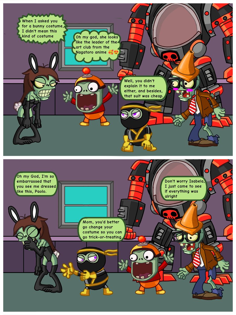 charamanti6's tweet image. Today, being a spooky day, I bring you a comic titled:
PAOLO SAVES HALLOWEEN

Enjoy, and thanks for watching! 

#pvz #pvzh #pvzagents #pvzcomic #Halloween2025 #pvzfanart #pvzheroes