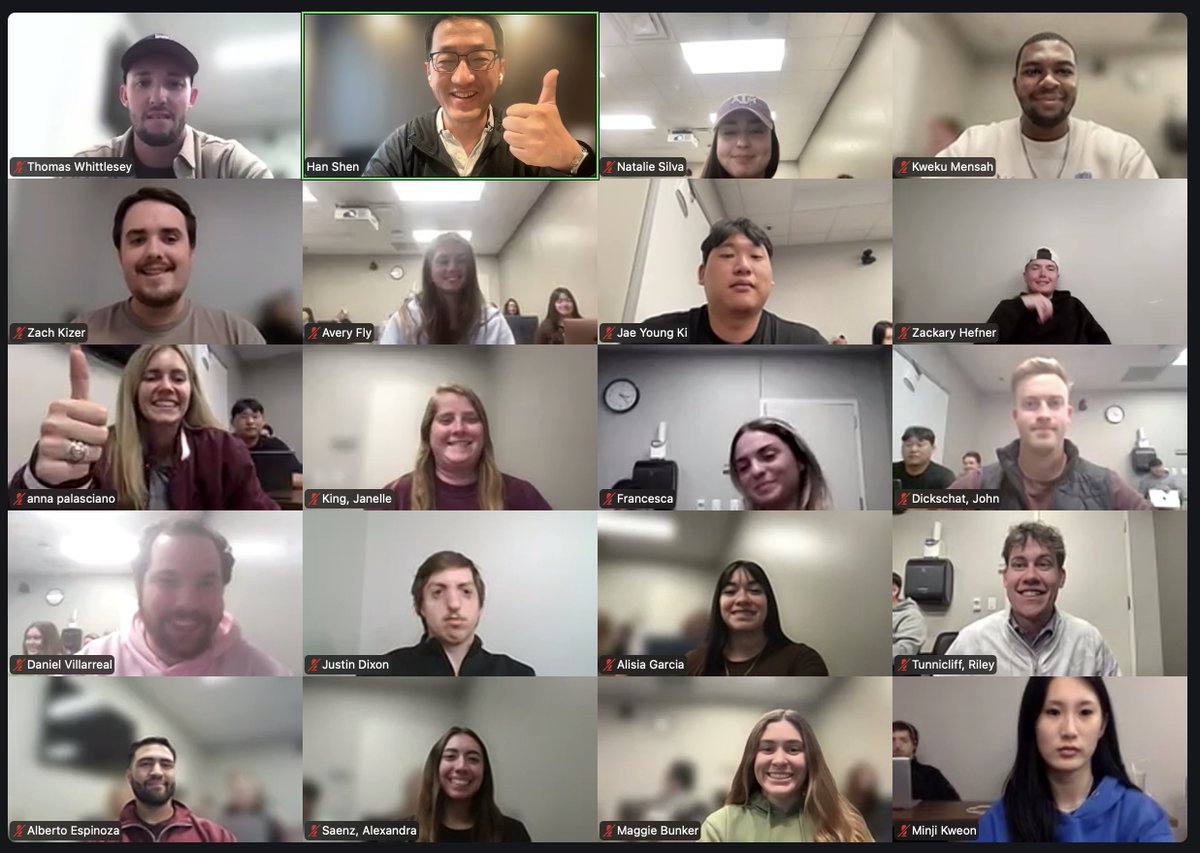 iFlyVC's tweet photo. @_Han_Shen_ was a guest speaker at @TAMU this week for Professor Mark Lu's Sports Management master’s class.

Great discussion with 20+ bright and engaged students about marketing strategy for startups. They touched on @DollarShaveClub's success, @WyzeCam's unconventional approach, @Groupon's rise and fall, @bucees's unique moat, and @weee_official's and Ume Tea's unique but differentiated approach to marketing on social networks.

The curiosity and fresh perspectives from students are a great reminder of why continuous learning matters at every stage.

Thank you, Dr. Lu, for the invitation and for fostering such a thoughtful environment for future leaders in sports and business.

#TexasAggies #Entrepreneurship #MarketingStrategy #Startups #iFlyVC