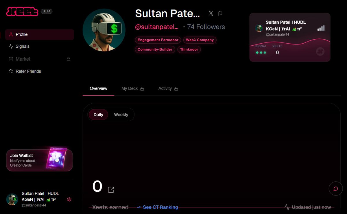 sultanpatel44's tweet photo. Starting xeet today as other platforms like kaito has high competition and as a beginner its next to impossible to rank on leaderboard, xeet is new giving it a try, i will post my experience about @xeetdotai in upcoming days.
You can also explore xeet ai
https://t.co/TqZWaskjjN https://t.co/ChaOqnwMC6