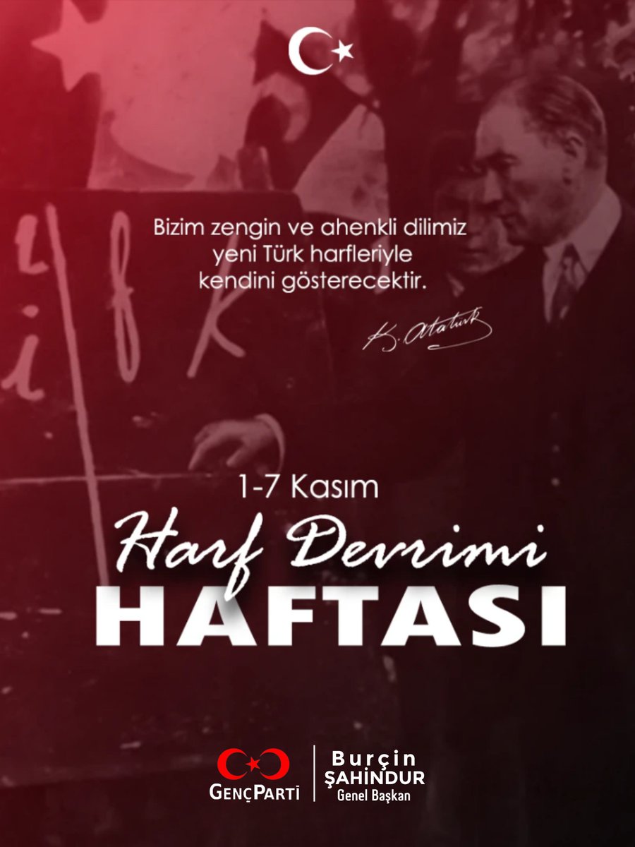Türk milletini çağdaş dünyanın bir parçası yapan Harf Devrimi'nin yıl dönümünde Gazi Mustafa Kemal Atatürk’ü minnetle anıyorum. Türk Harf Devrimi Haftası kutlu olsun!
