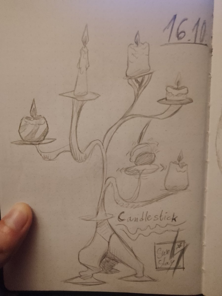 SunCutterPop's tweet image. Another bunch of October drawings...
15. Face...
16. Candlestick