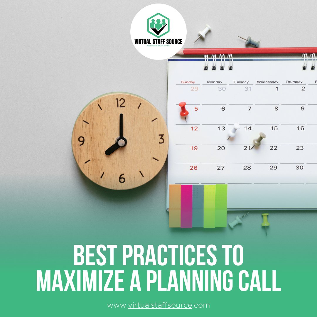 VirtualStaffSrc's tweet image. Turn your planning calls into productive meetings 🤝 by having your goals and KPIs 📊 ready. 

Visit VirtualStaffSource.com for more best practices. 📚

#VirtualStaffSource #VirtualAssistant #Recruitment #WorkFromHome #GainFreedom #DigitalMarketing #Holidays