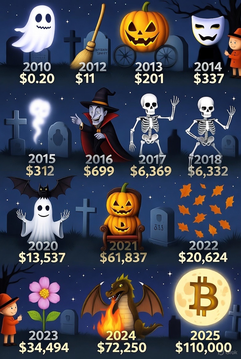 kabmes9's tweet photo. 🎃🧛🦇👻Halloween BTC price from 2010 to 2025 👻🦇🧛🎃
#Halloween #Halloween2025 #BTCUSD https://t.co/s2sGFBfDy4