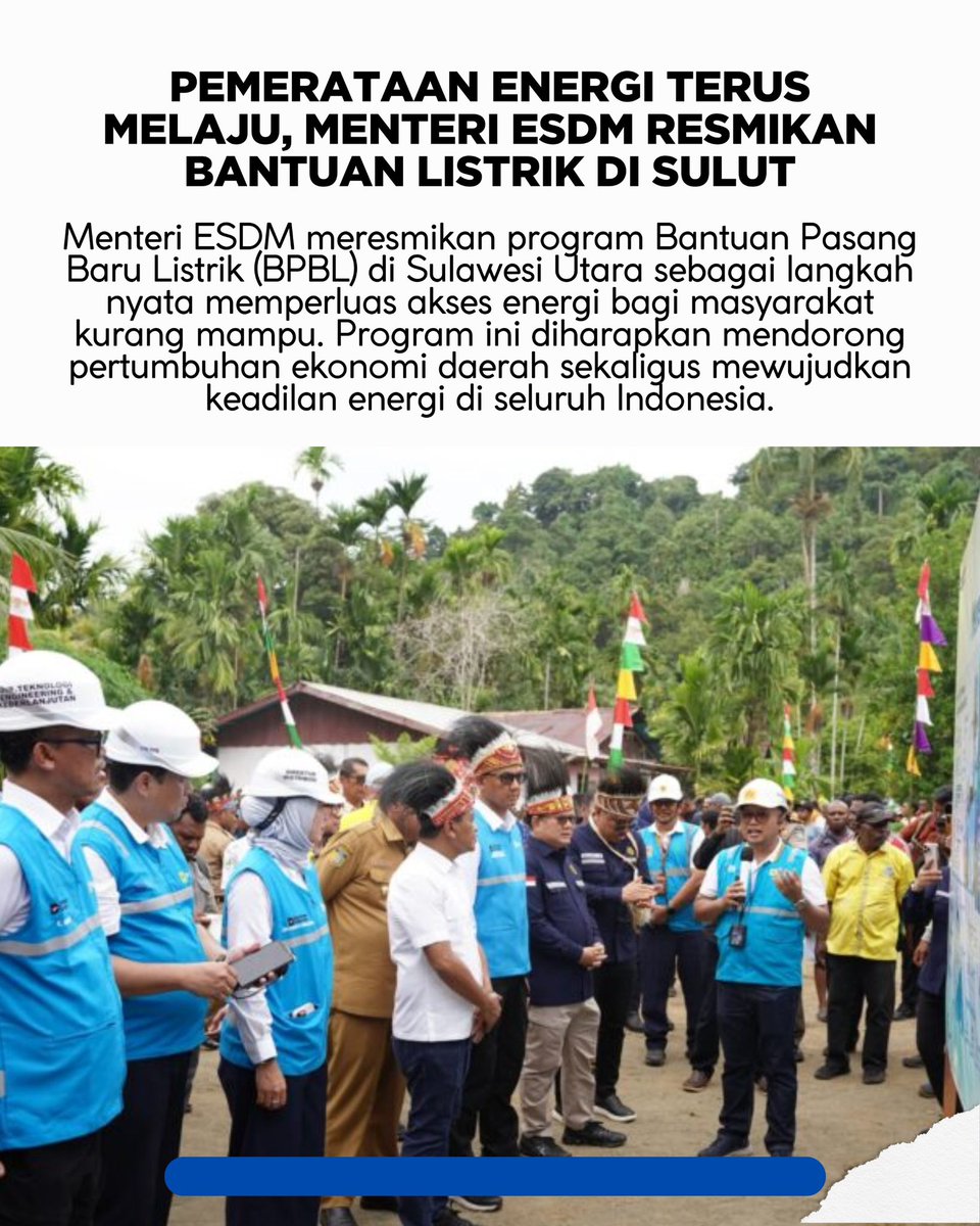 everynewsid's tweet photo. Menteri ESDM resmikan bantuan listrik di Sulut #berita #menteriesdm #darirakyatuntuknegeri #bahlillahadalia #listrikdesa https://t.co/bxF73PCEN6