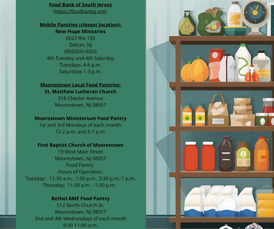 Supplemental Nutrition Assistance Program (SNAP) benefits may not be distributed on Nov. 1 due to the ongoing federal government shutdown. Recognizing that members of the Moorestown community rely on these benefits, we've composed a list of local food resources.