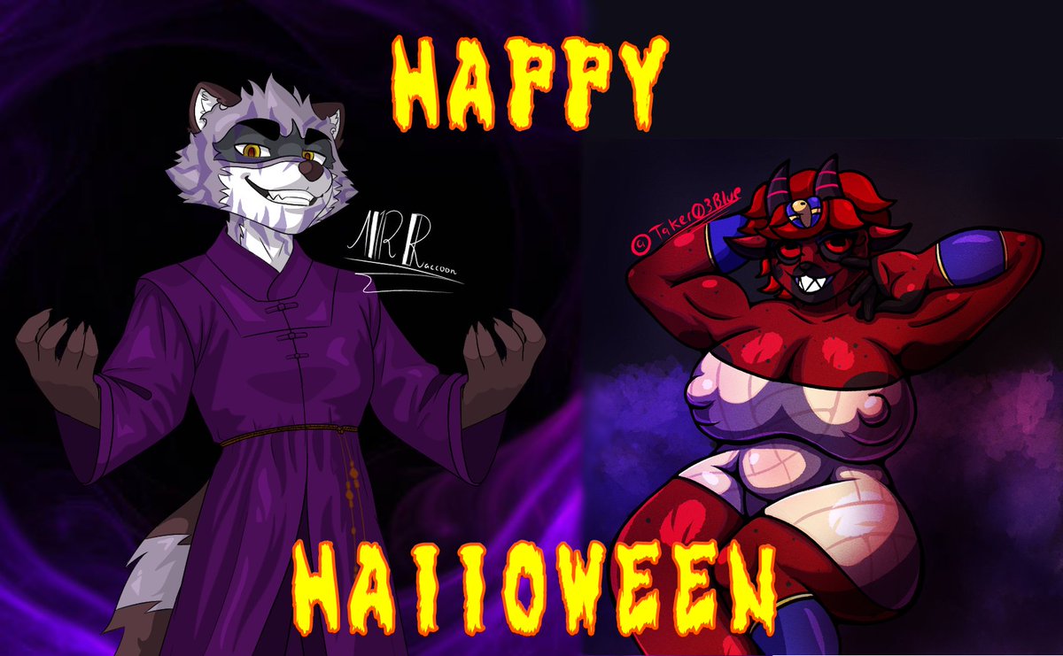 MrRaccoon73's tweet photo. 🦝✨| Happy Halloween from Dave and Lum! Hope everyone has a spooky and great day 🎃👻🍭🍬, Lum belongs to the besto panita @Taker03Blue/@BaphoLum give support to this fella!💖 |✨🦝 https://t.co/ExgxrapVKa