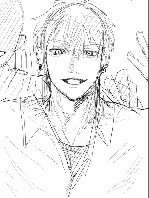 【@1ooool3 】が描いてくれました✨皆見てください。全員面が良いです😭😭😭ゴツイ!最高!!1回しか投稿してないキャラとかも描いてくれて嬉しすぎる😭
大メロ拍手喝采。暴力型ヤンデレくんが好きな友だちなので近々投稿したいです!描いてくれてありがとう✨ 