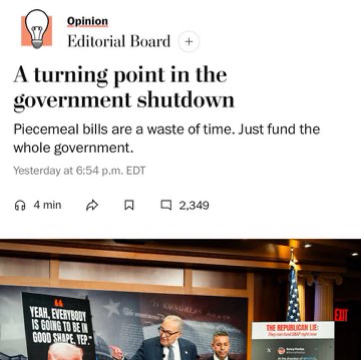 Democrats are not only losing the faith of the American people, they’re also losing the faith of their favorite newspaper.