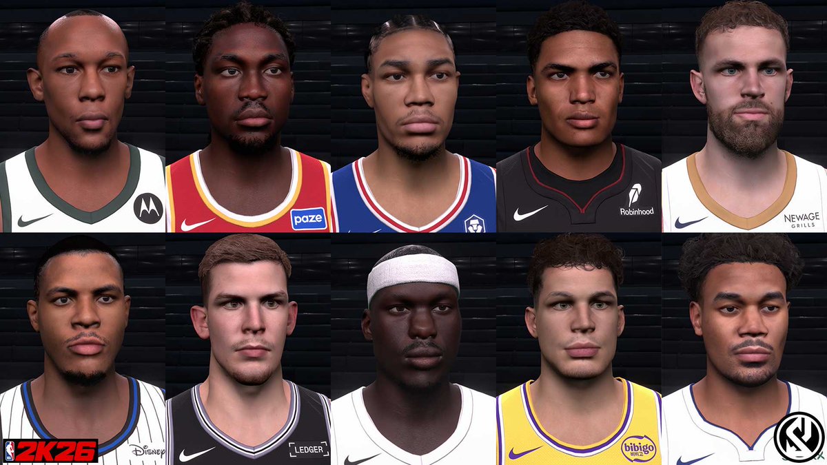 shuajota's tweet photo. I just released a cyberface pack I created from scratch for players who still haven’t received a face scan in #NBA2K26. This pack includes accurate body models, tattoos, as well as headshots. https://t.co/4bk3HANtQA
