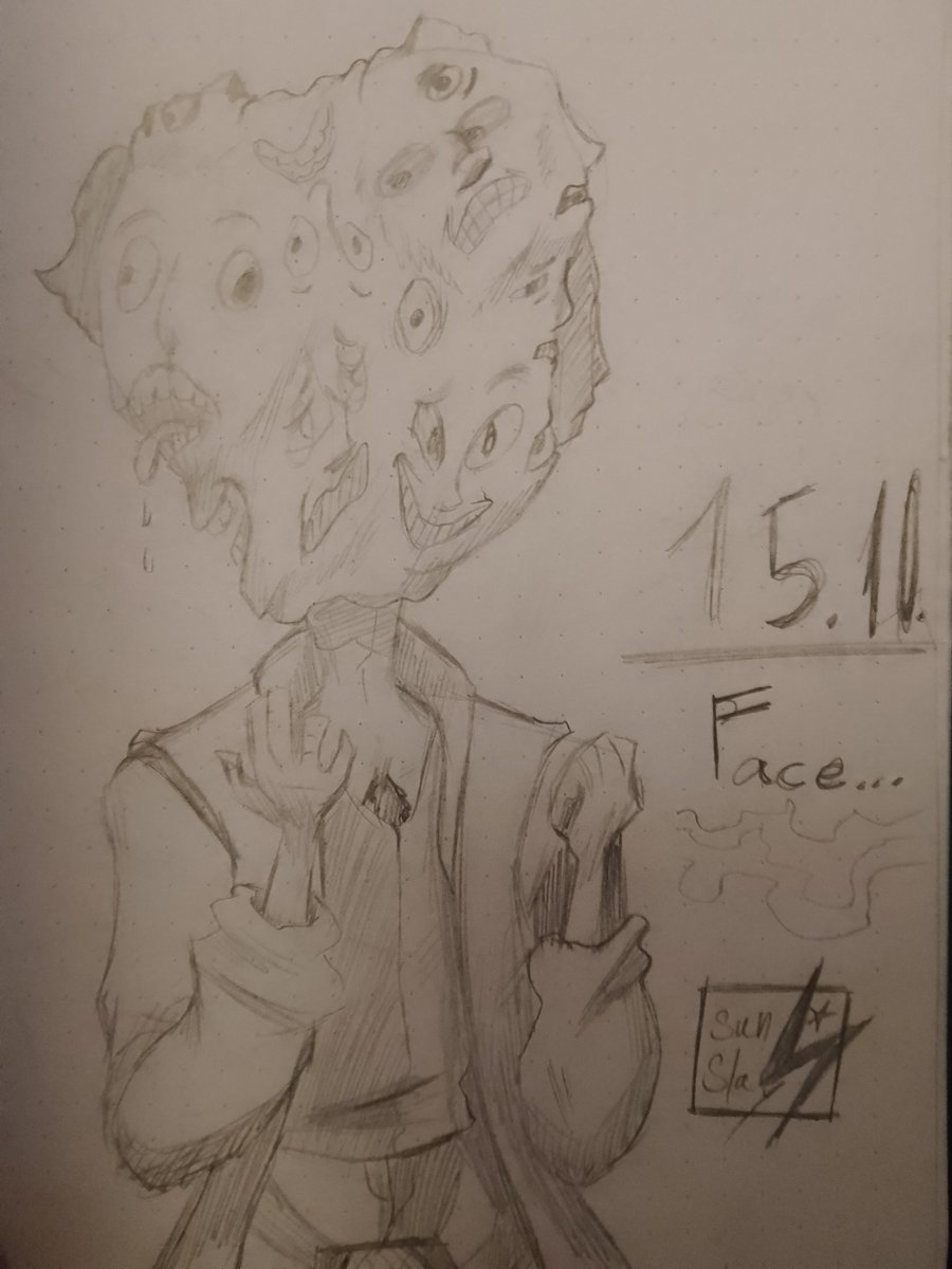 SunCutterPop's tweet image. Another bunch of October drawings...
15. Face...
16. Candlestick