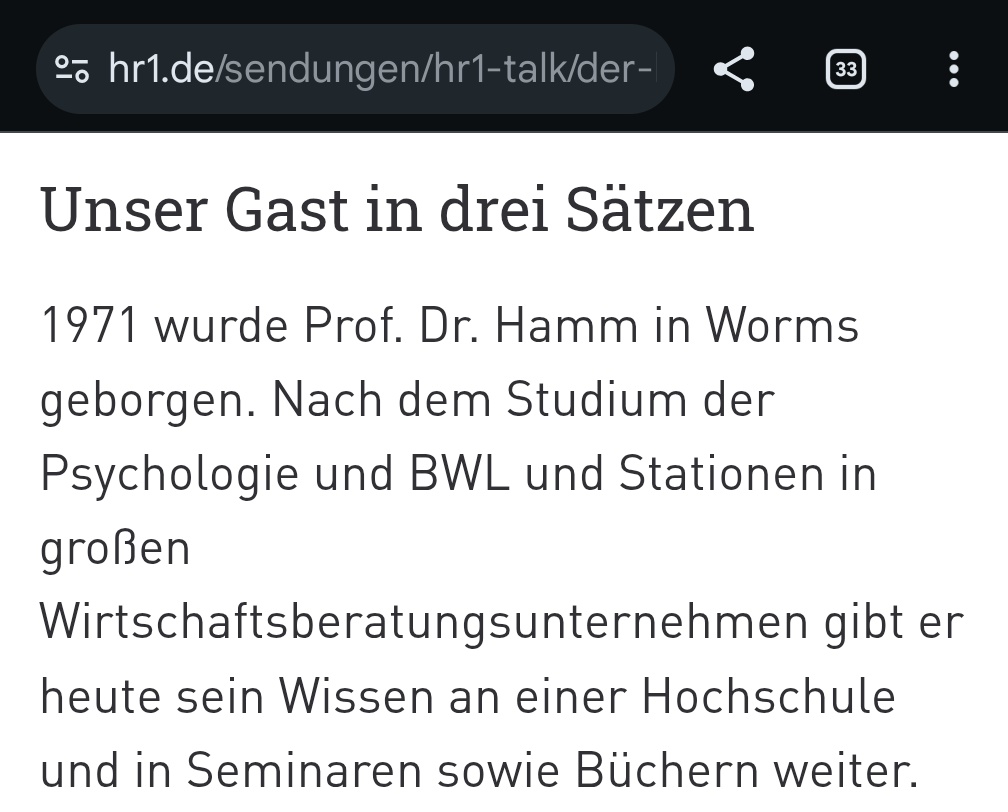 "in Worms geborgen" - wohl aus dem Rhein, wie weiland Moses aus dem Nil. Prof. Dr. Ingo Hamm, der Moses der Wirtschaftspsychologie (wenn es nach HR1 geht) 
hr1.de/sendungen/hr1-…