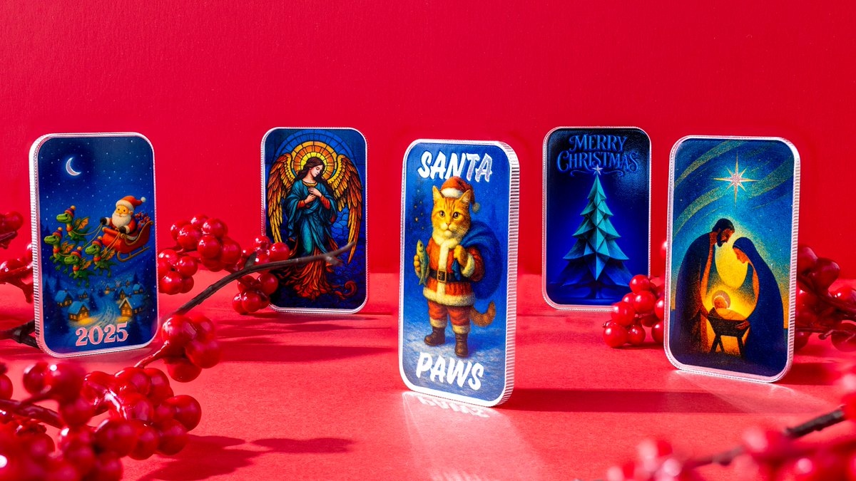 scottsdalemint's tweet image. Add festive shine to your holiday season with the 1 oz Silver Colorized Bars – Christmas Collection! Most designs come in an ornament capsule — perfect for gifting or decorating your tree. 🛒 tinyurl.com/Christmas-Bull…