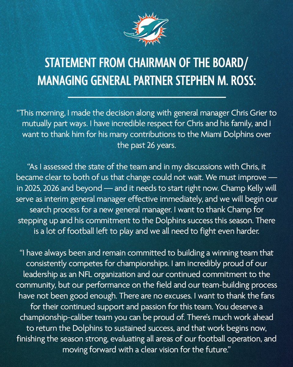 The owner talks about finishing the season strong, yet, he keeps Mike McDaniel! 😂😂😂😂😂😂😂

We’re idiots if we think Stephen Ross will ever build a winner. #PhinsUp