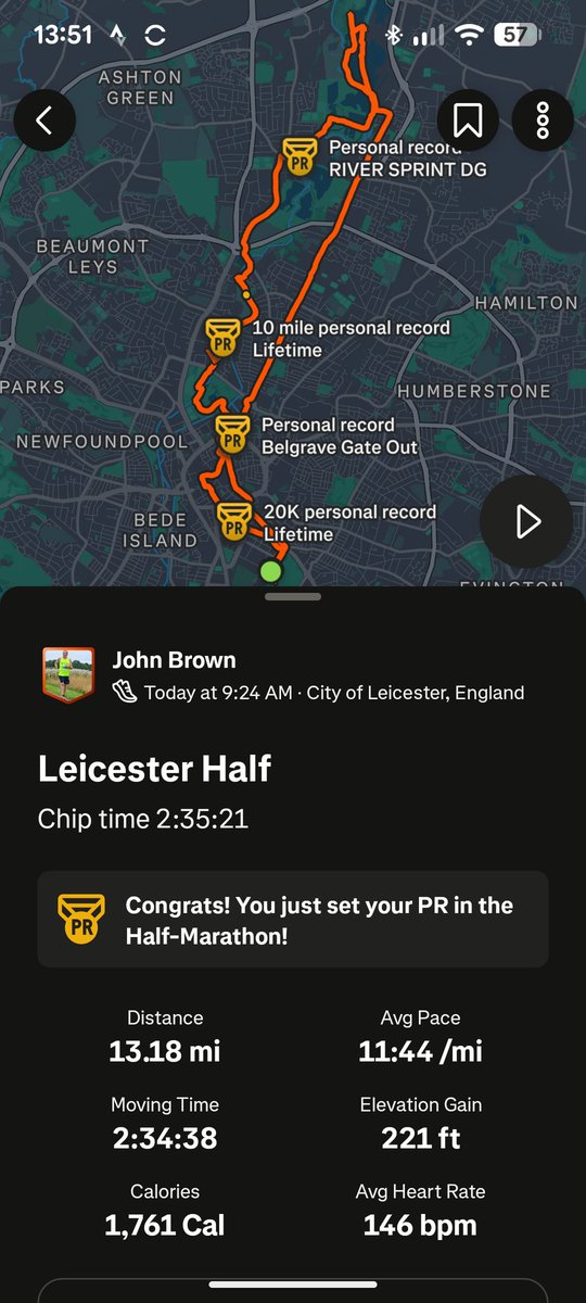 johnbLCFC's tweet image. First half completed last week 🏃🏻