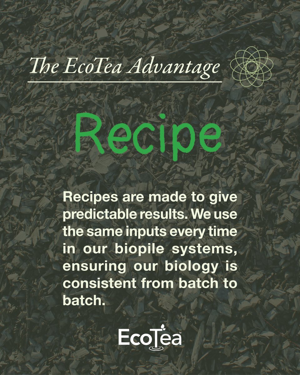 EcoTea_Ag's tweet photo. Recipe🧪
It's possible to build microbes on all sorts of materials but fluctuations in feedstock will culture different species changing the population mix giving variable results.  Relax. Our products are built with recipes to make sure our species are consistent across batches giving you peace of mind every time.