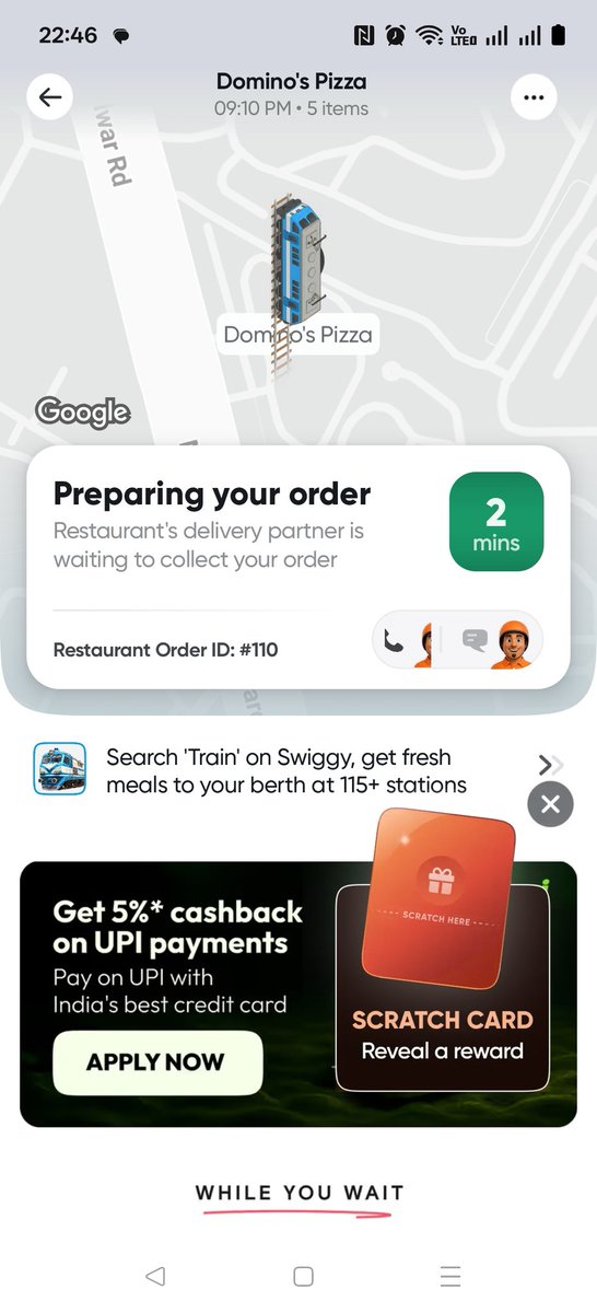 Manisha1singh's tweet photo. Worst Service by @Swiggy @dominos_india , it's been 2 hrs food not delivered even none of them ready to cancel or refund my money @dominos_india  not receiving my calls
 2hrs and still waiting since 1 hr it's showing 2 min
No one is taking responsibility https://t.co/eFcl9I0P1u