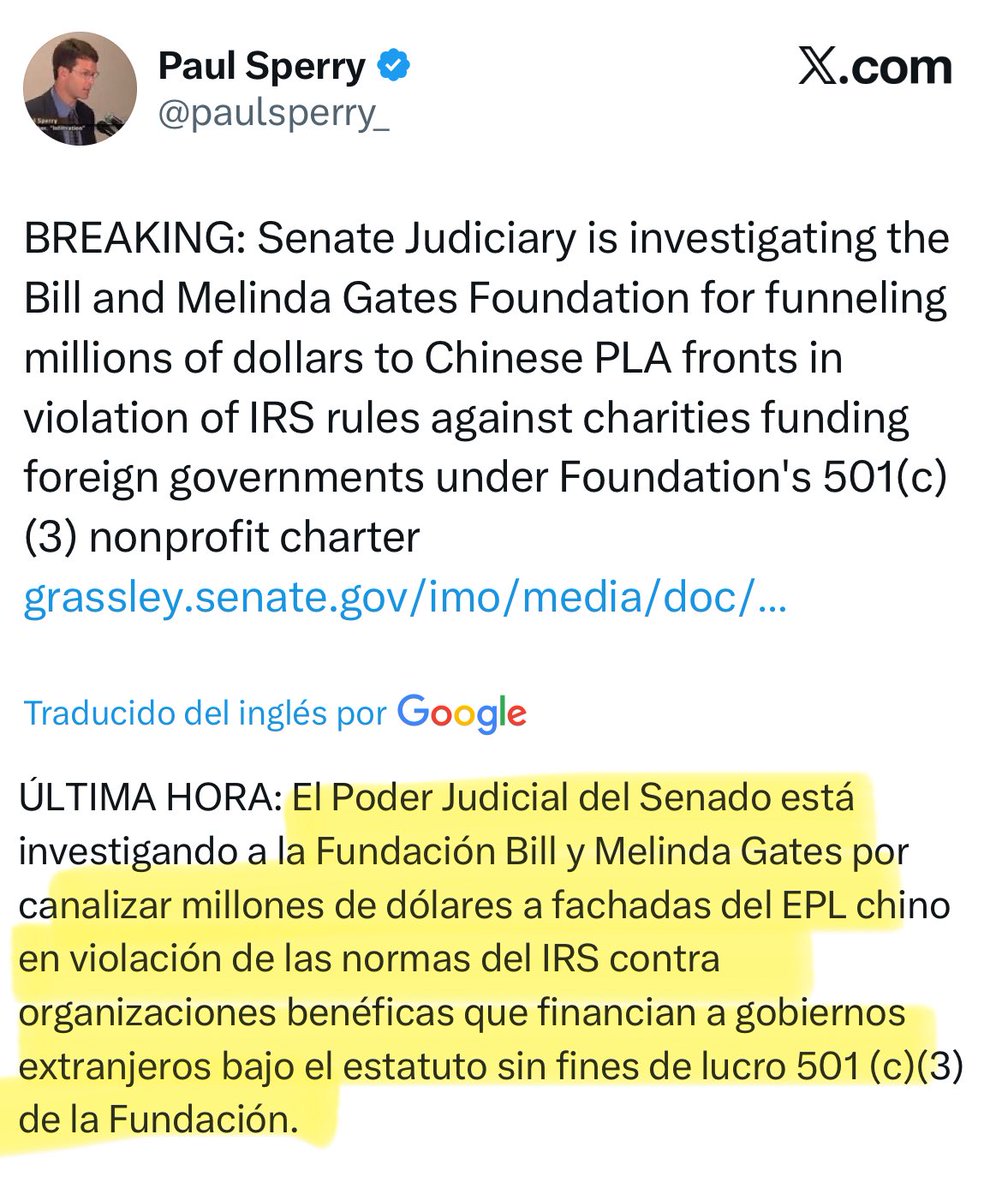 PabloCamPiq's tweet image. 🔴 GRAVE.

¿Estamos financiando gobiernos extranjeros (de izquierda) con nuestros impuestos?

El Gobierno da muchos millones de € a Fundaciones de Bill Gates, podría estar implicado. EEUU ya lo investiga…